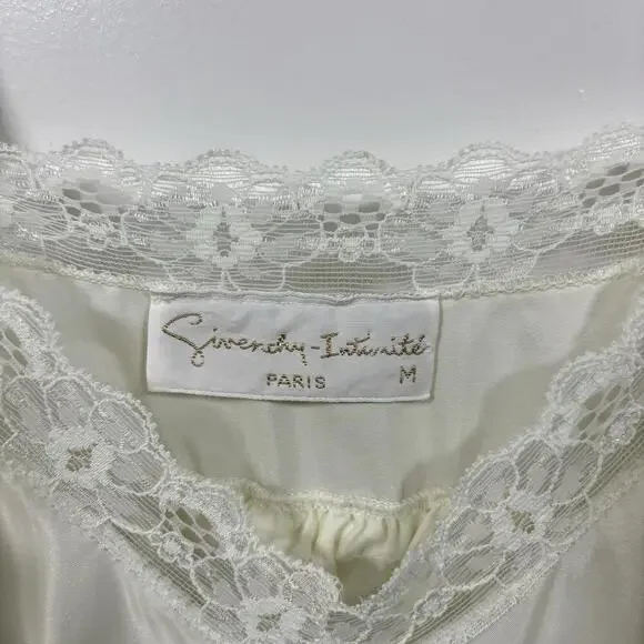 Vintage Givenchy Intimates Silk Blend Night Gown Lace Trim Coquette Whimsy Fairy - Picture 6 of 9